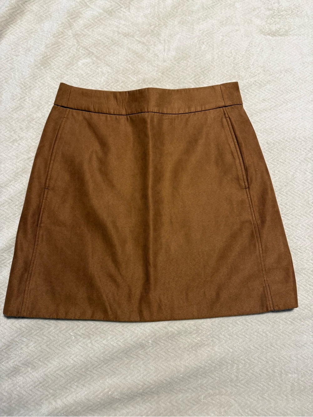 J. Crew Brown faux suede A-Line Skirt